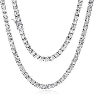 RINNTIN SC74 placcato platino tempestato di diamanti 3A White Lab Diamond zircone Hiphop <span class=keywords><strong>16</strong></span> 18 20 22 pollici collana in argento <span class=keywords><strong>Sterling</strong></span> S925
