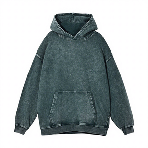 เสื้อฮู้ดโอเวอร์ไซส์ สีพื้น มีกระเป๋า แขนยาว ผ้าฝ้ายฟอก เฟรนช์เทอร์รี่ ใส่ได้ทั้งชายหญิง สำหรับฤดูใบไม้ร่วง ปี 2027 - Product Image 2