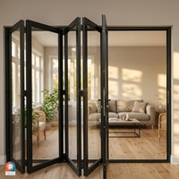 Portes et fenêtres en verre feuilleté insonorisées et étanches, avec cadre en alliage d'aluminium, design pliable, finies pour une utilisation en supermarché et en entrepôt