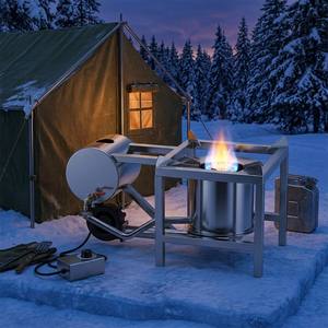 Poêle à huile usagée multi-combustible avec souffleur réglable pour cuisson extérieure, camping et chauffage d'atelier - Product Image 4