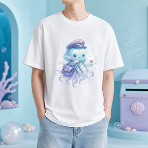 T-shirt personalizzata a maniche corte con scollo rotondo e grafica originale Jellyfish Postman - Product Image 6