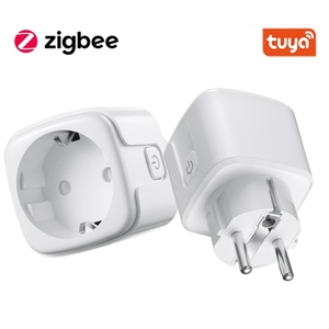 Enchufe inteligente Tuya Zigbee de 16A, toma de corriente de la UE, medidor de potencia de 3680W, Compatible con asistente de hogar <span class=keywords><strong>Alexa</strong></span> y enchufe inteligente Tuya Hub - Product Image 2