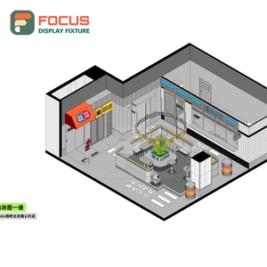 Vitrine à café commerciale avec panneau en verre trempé, configuration d'angle, armoire de café commerciale - Product Image 2