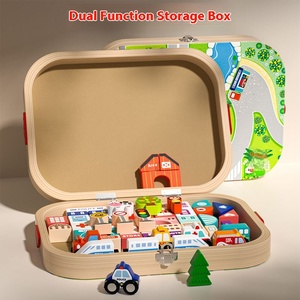 Đồ chơi xây dựng bằng gỗ Đường ray đô thị Hình dạng thành phố Khối xây dựng Trò chơi dành cho trẻ em Đồ chơi xếp chồng giáo dục Quà tặng - Product Image 4