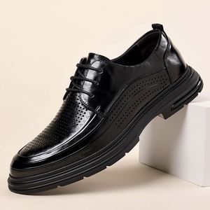 Sandalias Casuales de Negocios para Hombre, Nuevas de Verano y Otoño, con Aumento de Altura, Parte Superior de Cuero Vacuno, Impermeables y Antideslizantes - Product Image 4