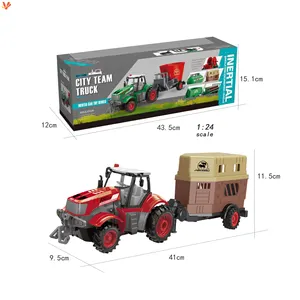 Nông dân chăn nuôi động vật RV Diecast hợp kim xe tải nhà xe vận chuyển tàu sân bay Trailer đồ chơi cho trẻ em