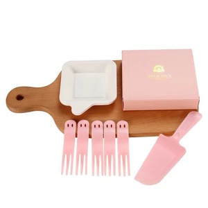 Disposable <b>Cake</b> Cutlery Set Paper Plates 5 Person Serving Party Dessert <b>Kit</b> - Product Image 1