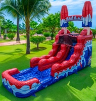 Toboggan gonflable aquatique/sèche de 20 pieds à piste unique pour enfants et adultes