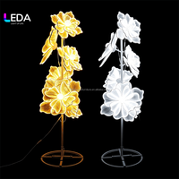 LEDA Meilleures ventes : Support de fleurs LED lumineuses pour décoration de fenêtres d'hôtels et de vitrines, accessoires de mariage, lampes de chemin à brancher, fleurs à pétales lumineux