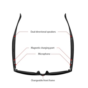 Lunettes de soleil intelligentes Bluetooth 5.4 avec prise en charge de l'<span class=keywords><strong>assistant</strong></span> vocal/<span class=keywords><strong>Android</strong></span>/Mac/PC Audio avec haut-parleur oreille ouverte musique contrôle tactile - Product Image 3