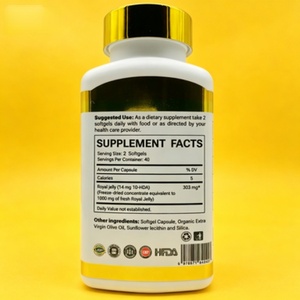 Gélules de <span class=keywords><strong>Gelée</strong></span> <span class=keywords><strong>Royale</strong></span> à Haute Concentration Marque Blanche, Contenant 10-HDA (équivalent à 1000 mg de <span class=keywords><strong>Gelée</strong></span> <span class=keywords><strong>Royale</strong></span> Fraîche) - Product Image 2