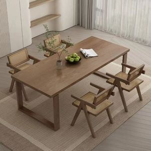 Mesa de Comedor de Madera Maciza Rectangular de 180 cm, Diseño Moderno para Sala de Estar, Comedor, Juego de Sillas - Product Image 2