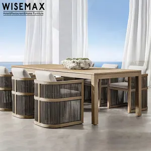 Wisemax Meubelen Outdoor Patio Eethoek Tuin Outdoor Teak Eettafel Met Stoelen Moderne Binnenplaats Villa Eetkamer Sets