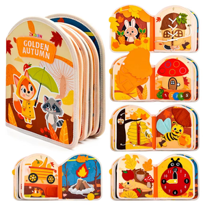 <span class=keywords><strong>Livre</strong></span> d'activités en tissu feutré pour bébés et enfants, résistant aux déchirures, sur le thème des animaux de la ferme, en 3D, pour l'éducation précoce - Product Image 6