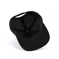 Gorra Snapback Personalizada de Alta Calidad con 5 Paneles, Agujeros Cortados a Láser, Hoja Tropical, Logotipo de Goma, Estructura de Cuerda y Visera Curva