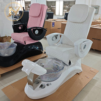 Mobilier de salon de manucure de luxe, fauteuil de pédicure moderne inclinable électrique avec massage par pétrissage