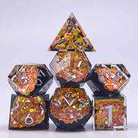 Jeu de dés bicolores à bords vifs de 18 mm, base solide avec dessus scintillant pour les jeux de table DND RPG