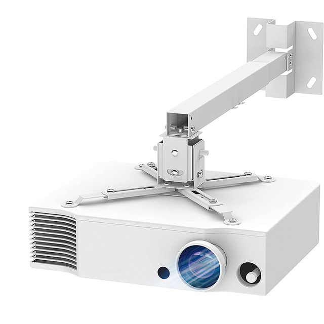 Universal Cold Rolled Steel Projector Wall/Ceiling Mount Bracket 43-65cm Extension Pole 360 Degree Rotating Adjustable 10kg Load
