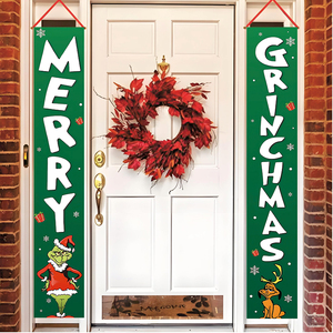 Kerstversiering Buiten Tuin Veranda Bord Set Opknoping Vrolijk Kerstfeest Huis Indoor 180*30Cm Deur Banner Couplet - Product Image 4