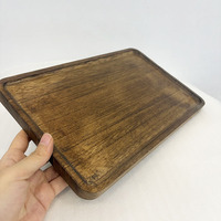 Plateau de service en bois décoratif rectangulaire, porte-bougie, plateau de table en bois pour café et thé, pour la décoration