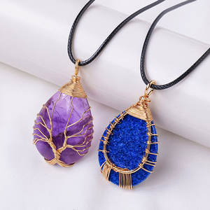 คริสตัลพลังงานธรรมชาติสำหรับงานฝีมือ DIY รูปหยดน้ำ ต้นไม้แห่งชีวิต จี้ห้อยคอ ของที่ระลึก ของขวัญ ขายส่ง - Product Image 4