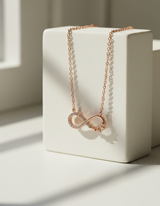 Luxury Forever Symbol Diamond Pendant <b>Necklace</b> <b>Sterling</b> <b>Silver</b> Plated Fine Gold Jewelry for Women Engagement Bridal Gift - Product Image 3