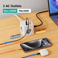 Multiprise Cube EU avec 3 prises et 3 ports USB – Rallonge magique multi-prises