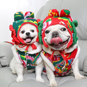 Tenues du Nouvel An pour chiens et chats, manteaux traditionnels brodés pour petites, moyennes et grandes races, bouledogues français, automne et hiver - Product Image 3