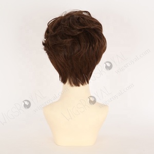 Pelucas <span class=keywords><strong>de</strong></span> <span class=keywords><strong>Cabello</strong></span> Europeo Marrón <span class=keywords><strong>de</strong></span> Primera Calidad, Súper Naturales y <span class=keywords><strong>de</strong></span> Bajo Mantenimiento, con Frente <span class=keywords><strong>de</strong></span> Encaje, Cortas y Onduladas, Estilo Pixie <span class=keywords><strong>para</strong></span> <span class=keywords><strong>Mujer</strong></span> - Product Image 5