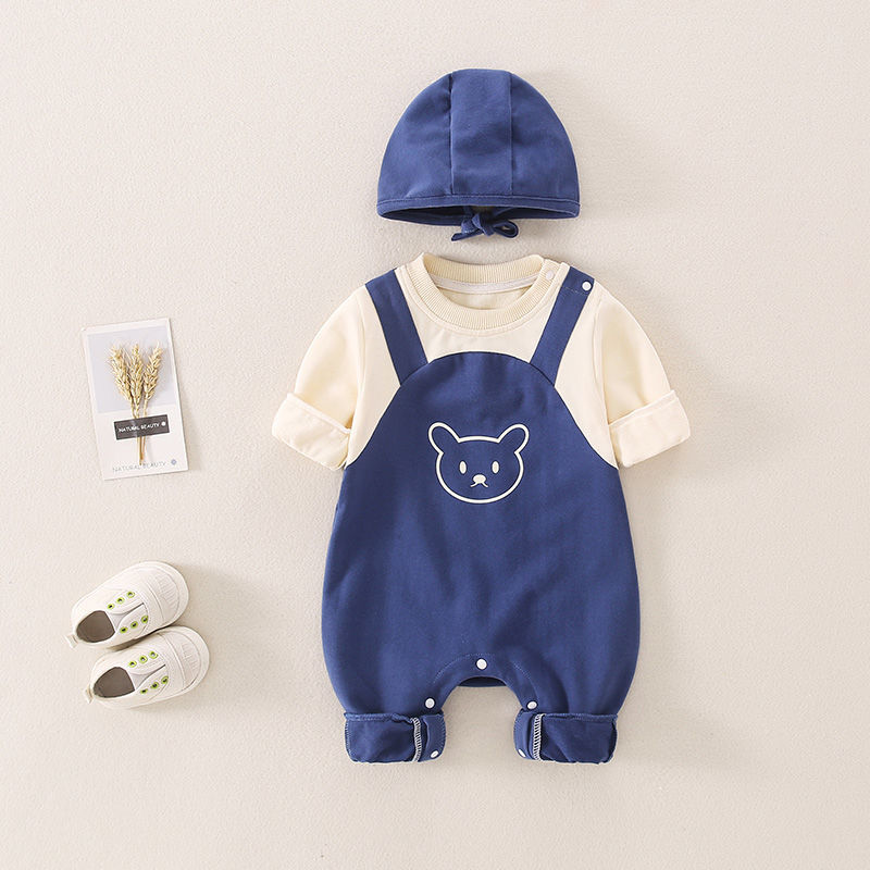 Tête d'ours bleu épissée une pièce + chapeau