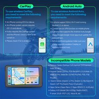 IYING Navigation sans fil CarPlay Android Auto avec écran OLED de 7 pouces, caméra de recul et lecteur MP3/MP4 pour motos