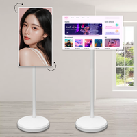 Lecteur vidéo portable avec écran tactile intelligent Android, système HD, tablette TV, affichage vertical, TV avec batterie de 4 heures, rechargeable