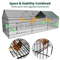 Enclos à poules Iron Triangle 130x40x40 avec couverture pour cour/jardin, pour petits animaux et volailles