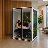 Cabine de bureau acoustique modulaire moderne de grande taille, préfabriquée, insonorisée, pour réunions privées en intérieur