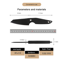 Couteau droit Bochen G10 avec manche, coupe-viande léger, EDC, camping, chasse, extérieur, cadeau, couteau à lame fixe avec étui Kydex