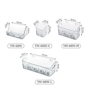 Transparent Water Ripple Wall Mounted Storage Box Rectangle Multi Functional Bathroom Kitchen Organizer No Drill Installation - Product Image 3