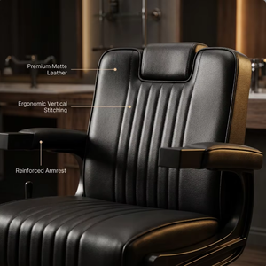 Professional Heavy Duty Barber Chair 360 Swivel <b>Adjustable</b> <b>Footrest</b>-Modern Design Synthetic Leather Luxury Salon Workshop - Product Image 3