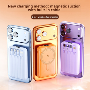 <span class=keywords><strong>Batterie</strong></span> <span class=keywords><strong>externe</strong></span> magnétique sans fil 10000mAh, charge rapide 15W, chargeur portable 3 en 1, câbles intégrés, <span class=keywords><strong>batterie</strong></span> <span class=keywords><strong>externe</strong></span> pour <span class=keywords><strong>iPhone</strong></span> - Product Image 4