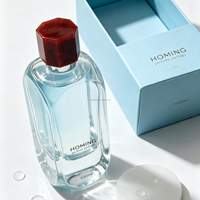 Flacon de parfum vide en verre de luxe 100 ml, flacon vaporisateur transparent avec bouchon en pierre
