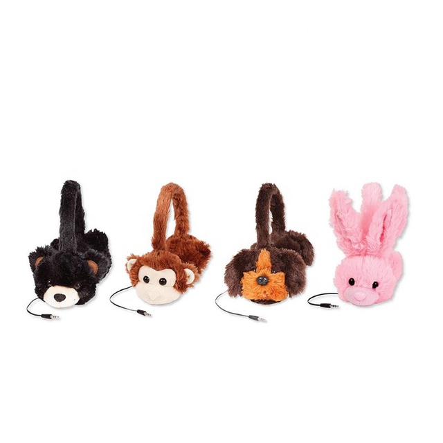 Wired on Plush Kids Headphones for Children with Comfy Soft Plush