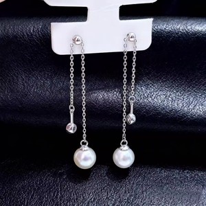 22870 Accessoires de perles DIY, support vide pour boucles d'oreilles en argent S925, or/argent/argent, avec barre de 5-9 mm, boucles d'oreilles pendantes tendance - Product Image 3