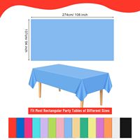 Couverture de table en plastique multicolore Rectangle Nappe de pique-nique pour anniversaire Baby Shower Wedding Party Home Kitchen Dining Christmas