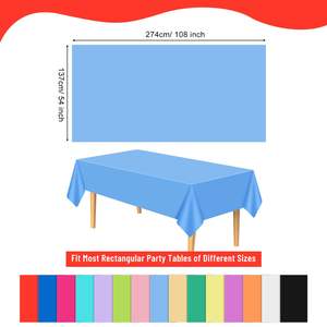 Copertura del tavolo in plastica multicolore rettangolo tovaglia da Picnic per compleanno Baby Shower festa di nozze casa cucina pranzo natale - Product Image 2