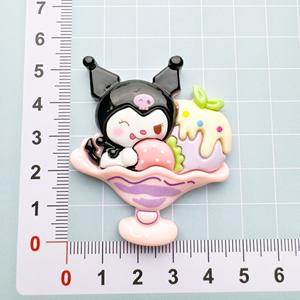 Breloques en résine de dessin animé de fruits et de crème glacée, pour la création de bijoux DIY, coques de téléphone faites à la main, 3-6 cm, peintes à la main, tendance - Product Image 5