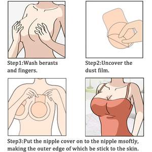 Couvre-sucette ultra-mince de forme personnalisée Push Ups Soutiens-gorge collants Bandes de poitrine en silicone solide - Product Image 6