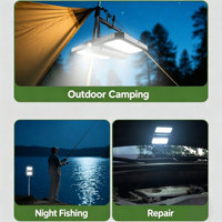 Lampe de camping LED extérieure à haute luminosité, extra-longue, extensible, pliable, portable, alimentée par énergie solaire, projecteur pour jardin