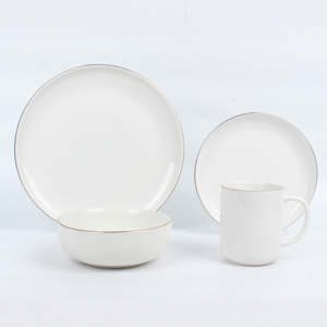 Jante en or de luxe 16pcs assiettes en céramique en gros vaisselle en <span class=keywords><strong>porcelaine</strong></span> - Product Image 1