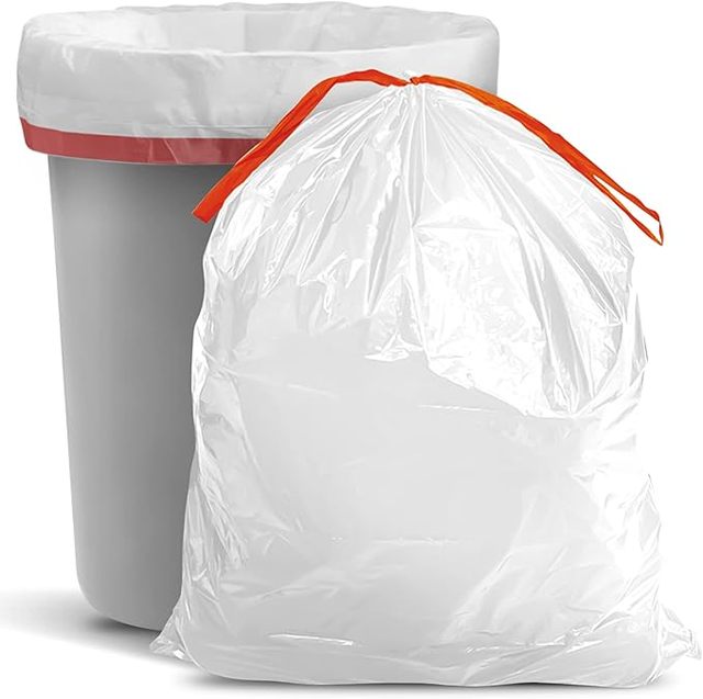 Wholesale Drawstring Bin Liners White Unscented Drawstring Trash Bags for Home Office Kitchen Bathroom