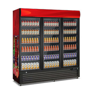 Réfrigérateur de présentation à double température à refroidissement direct à 3 portes avec portes en verre et 12 étagères / Réfrigérateur à boissons - Product Image 4