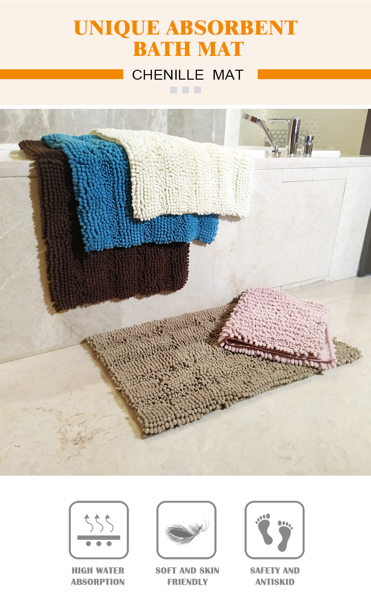 Hot sale Interior door mat bathroom rug chenille mat(图1)